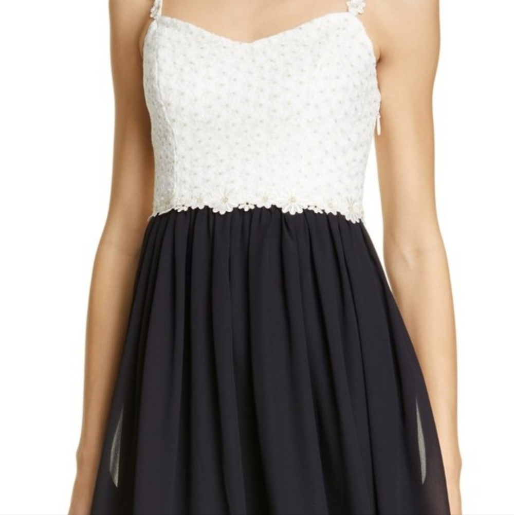 Ted Baker Womens Rosemary Daisy Dip Hem Pleated Midi Dress, Black White, NWT, 2 - Picture 2 of 15